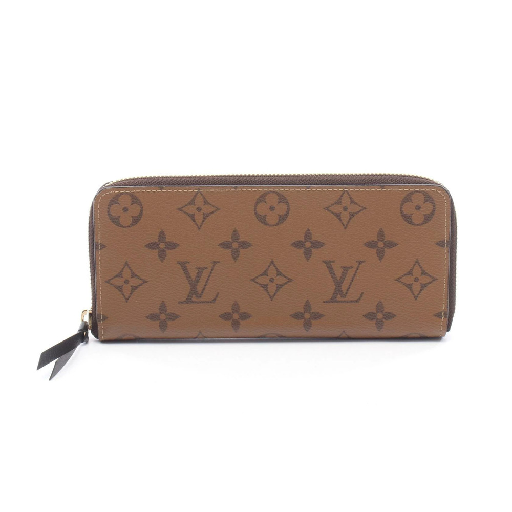 Louis Vuitton Portefeuille Clemence Round Wallet Monogram Canvas Leather Brown